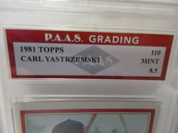 Carl Yastrzemski Red Sox 1981 Topps #110 graded PAAS Mint 10