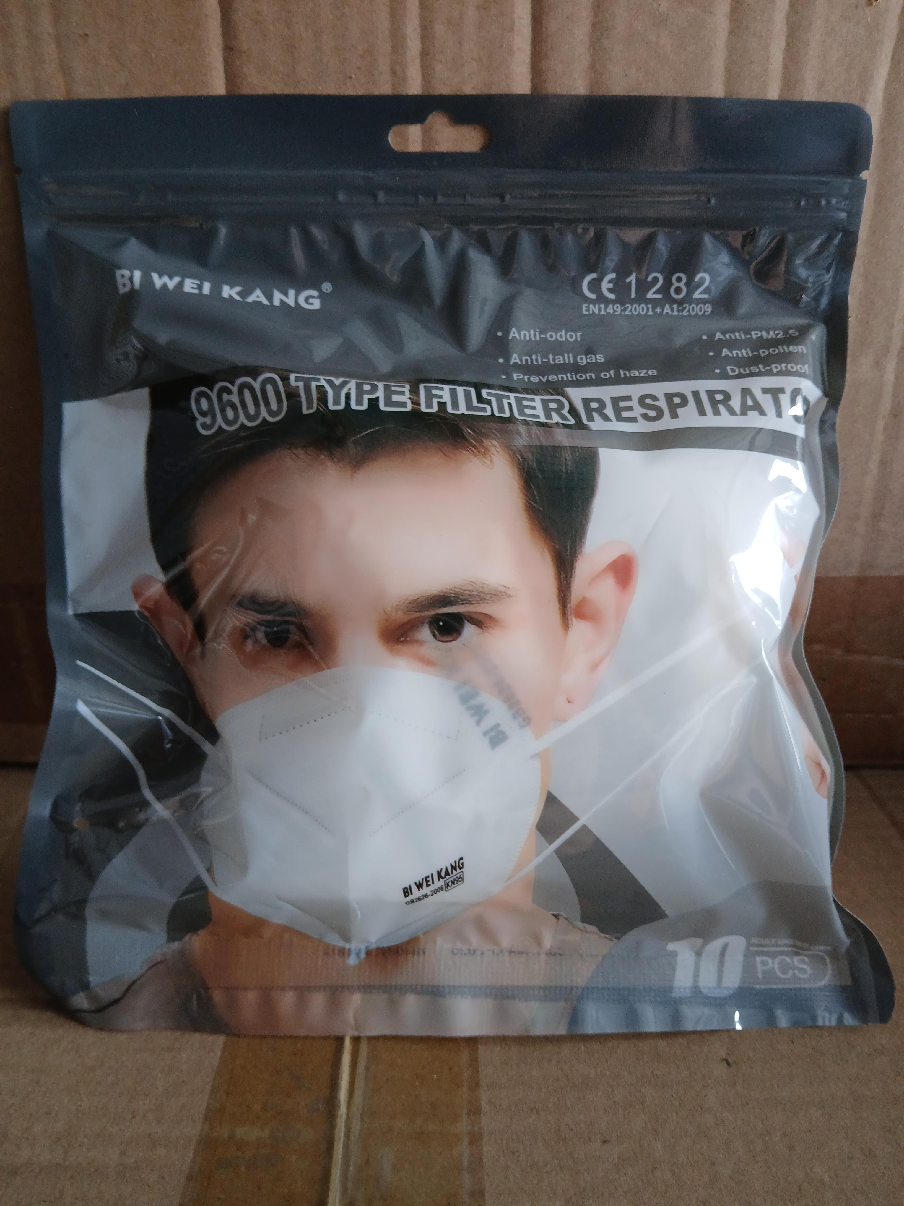 KN-95 Face Mask 9600 Type Filter Respirator / (10) Filters Per Bag / (100) Bags Per Case This lot co