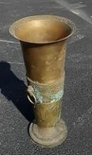 Versace Metal Vase with Patina - 22 in H