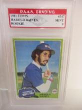 Harold Baines Chicago White Sox 1981 Topps ROOKIE #347 graded PAAS Mint 9