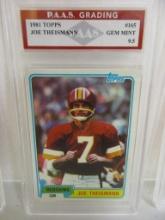 Joe Theismann Washington Redskins 1981 Topps #165 graded PAAS Gem Mint 9.5