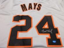 Willie Mays of the San Francisco Giants signed autographed baseball jersey TAA COA 933