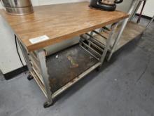36" Rolling Table with Undershelf