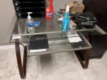 Glass Desk with Computer Drawer: 42" X 28"