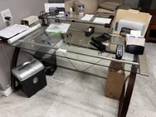 Desk with Glass Overshelf, 54" X 28"