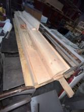 Assorted Wood Lot on Shop Table with Casters