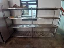 LARGE Stainless Steel Racking System 4 Shelf - 2 Section Metal Racking - Please see pics for additio