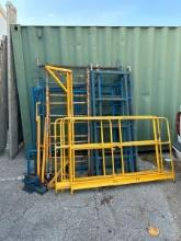 Large Lot of Blue and Yellow Scaffolding Parts