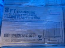 BOUNCE PRO 8' Trampoline W/ Plastic Enclosure & Mini Flash Light Zone - NEW IN BOX - Please see pics
