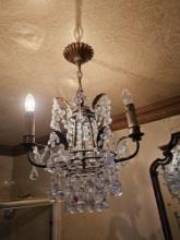 Three Candle Crystal Chandelier