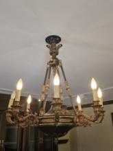 (8) Candle Dory Bronze Chandelier
