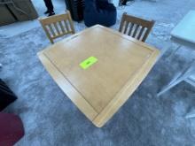 Childrens Wood Desk W/ 2 Chairs - Please see pics for additional spoecs.