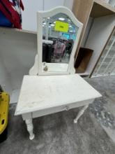 Childresn Wood Vanity / Make Up Table W/ Chairs - Please see pics for additional specs.