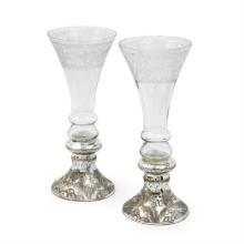 Unique Style Pair of Medium Champagne Vases Home Accent Decor 16320