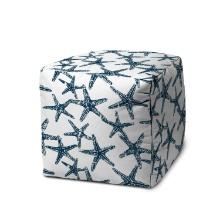 Joita Home Floating Starfish Navy Indoor Outdoor Pouf Cover Only PORZ32811500