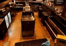Complete Bar Sold as One Lot - Includes 48" Two Glass Door Back Bar, 60" Perlick Refrigerator, (3) T