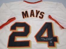 Willie Mays of the San Francisco Giants signed auto baseball jersey Say Hey Authenticated Holo
