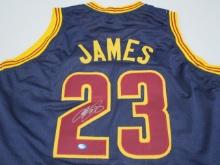 LeBron James of the Cleveland Cavaliers signed autographed basketball jersey TAA COA 806