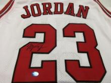 Michael Jordan of the Chicago Bulls signed autographed basketball jersey TAA COA 923