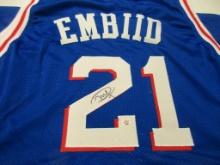 Joel Embiid of the Philadelphia 76ers signed autographed basketball jersey PAAS COA 830
