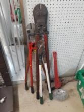 Bolt cutters, pipe wrench and more
