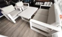 Manhattan a 4 Piece Outdoor Furniture Set with a 2 Seater Sofa, (2) Arm Side Chairs and (1) Coffee T