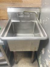Stainless steel prep sink with faucet