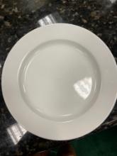 Various size and style of White  dinner ware and green rectangular bowls- 60 green rect. Bowls, 58 A