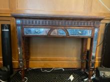 Decorative Marble top Console table with one mirrored pull out drawer and mirrored front legs  ( has