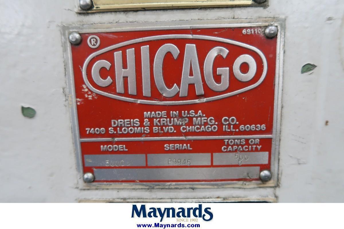 Chicago Dries & Krump 500-D-16 500-Ton Permanently Flanged Press Brake