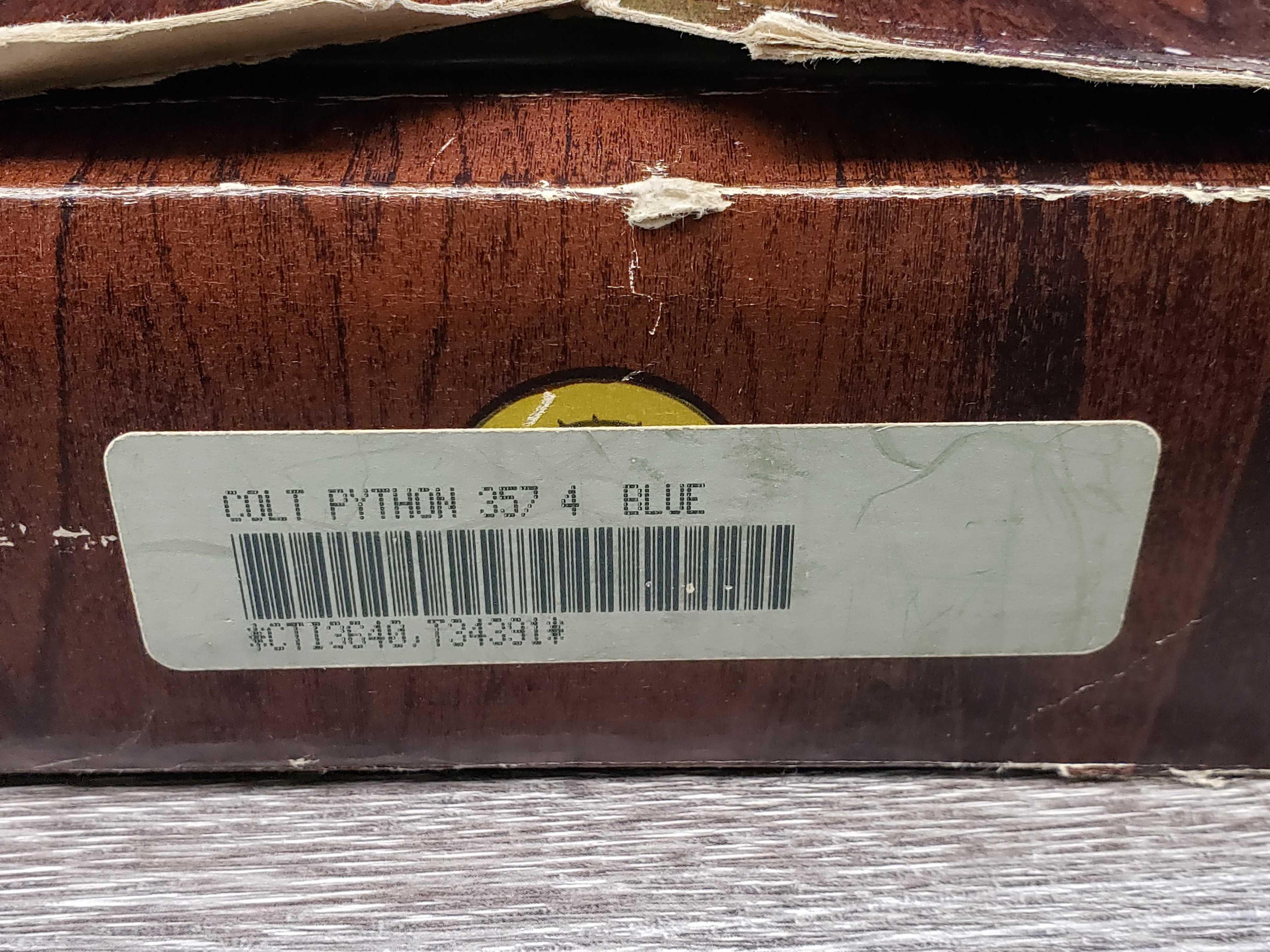 BOXED COLT PYTHON MODEL.357 MAGNUM CAL.DA REVOLVER W/FACTORY BOX/MATCHING END LABEL/DOC.