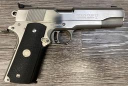BOXED STAINLESS STEEL COLT GOLD CUP NATIONAL MATCH .45 SEMI-AUTO PISTOL