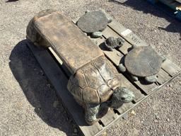 CONCRETE TURTLE BENCH AND STEPPING STONES