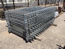 STACK OF WROUGHT IRON FENCE PANELS