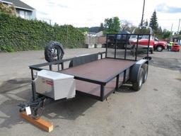 2003 CARSON 15' TANDEM AXLE FLATBED UTILITY TRAILER