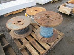 (3) ASSORTED WIRE REELS W/ 600V WIRE