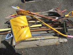 ASSORTED ROOFING REMOVAL TOOLS & SHOVELS