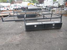 68'' X 145'' METAL TRUCK RACK W/ (2) PROTECH TOOLBOXES