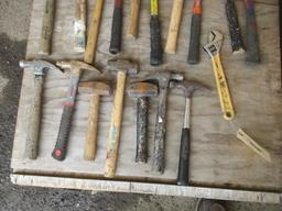 APPROX (25) ASSORTED STYLE HAMMERS & CRESCENT WRENCH