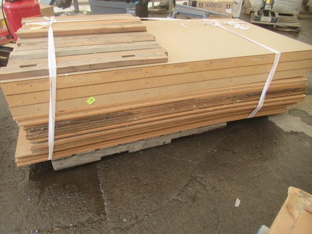 ASSORTED WOOD SHELVING BOARDS, & PALLET RACKING - APPROX (12) 10' X 4' UPRIGHTS, (20) 8' CROSS ARMS,