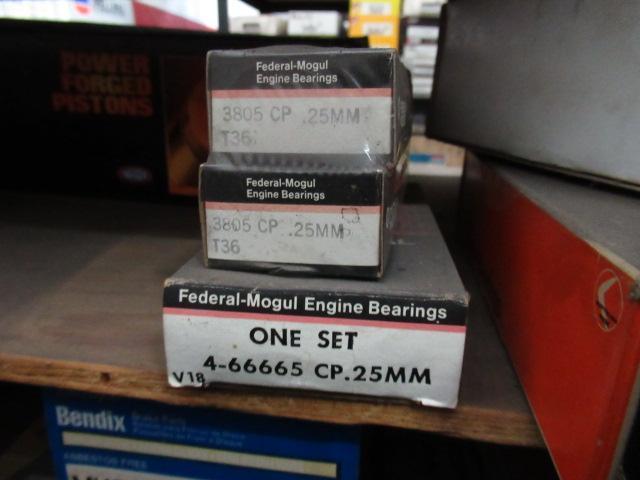 CONTENTS OF SHELF - ASSORTED ENGINE BEARINGS