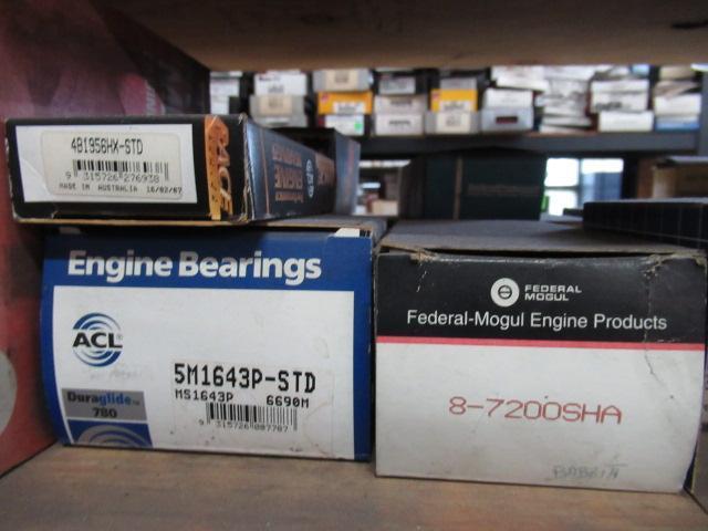 CONTENTS OF SHELF - ASSORTED ENGINE BEARINGS