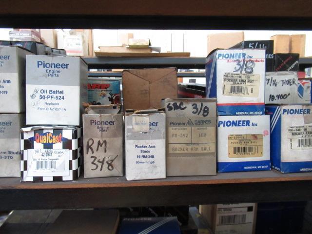 CONTENTS OF SHELF - ASSORTED ROCKERS, LIFTERS, PUSH RODS & STUDS