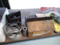 CONTENTS OF SHELF - ASSORTED PISTONS & BEARINGS
