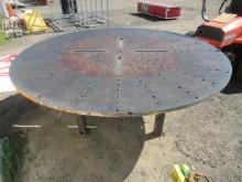 APPROX 7' STEEL ROUND WELDING TABLE