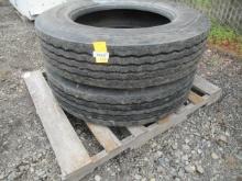 (2) DOUBLE COIN 285/75R24.5 STEER TIRES