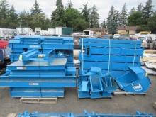 UNIVERSAL INDUSTRIES CONVEYOR PARTS, INCLUDING APPROX (8) 8' TROUGH SECTIONS, 2HP BALDOR ELECTRIC