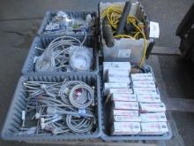 ASSORTED PLUMBING, & (2) TOTES OF ASSORTED SIZE FLEXIBLE WATER CONNECTORS, WAX RINGS, WATER VALVES,