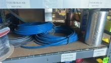 CONTENTS OF SHELF - ASSORTED AIR BRAKE TUBING & BRAIDED SLEEVE MATERIAL
