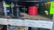 CONTENTS OF SHELF - ASSORTED COPPER WIRE - 10AWG, 12AWG, 14AWG, 16AWG, 18AW